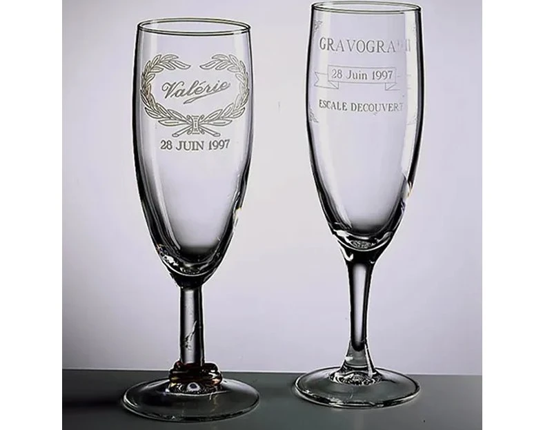 Laser marking on goblet for wine