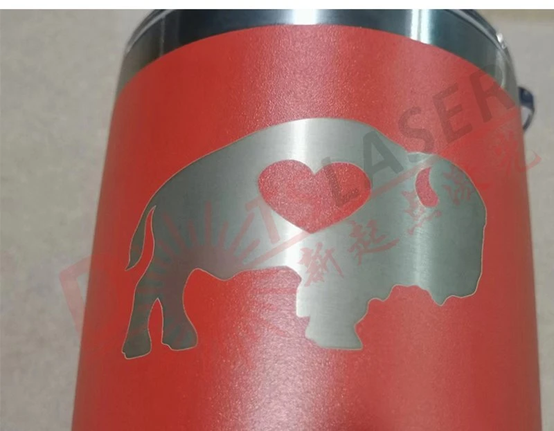 Laser marking on iron bottle surface